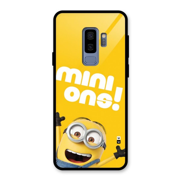 Happy Minion Glass Back Case for Galaxy S9 Plus