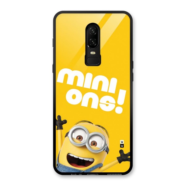 Happy Minion Glass Back Case for OnePlus 6