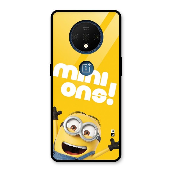 Happy Minion Glass Back Case for OnePlus 7T