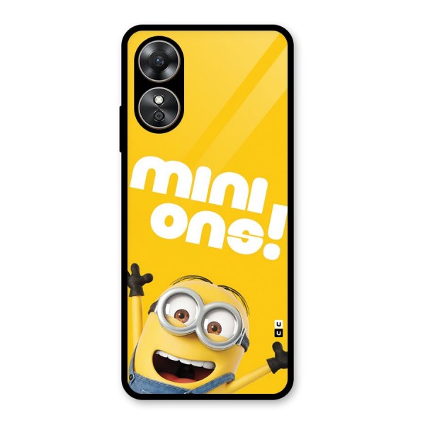 Happy Minion Glass Back Case for Oppo A17