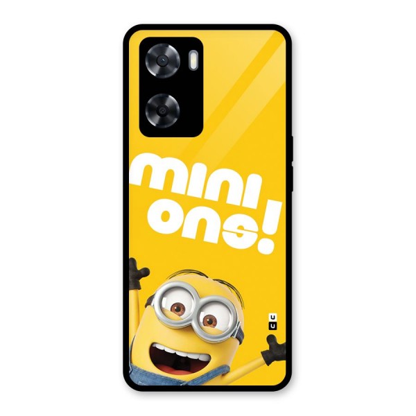 Happy Minion Glass Back Case for Oppo A57 2022