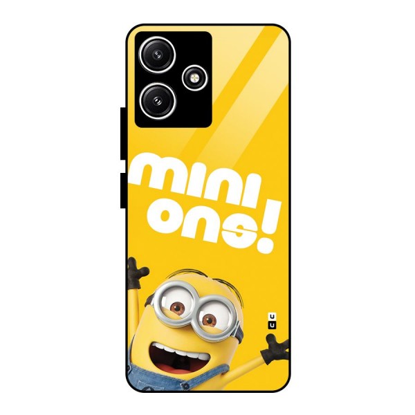 Happy Minion Glass Back Case for Poco M6 Pro