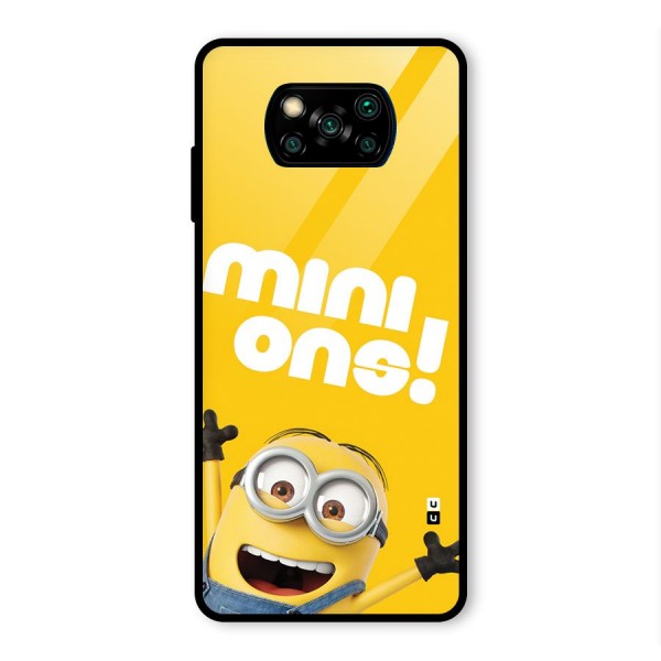 Happy Minion Glass Back Case for Poco X3 Pro