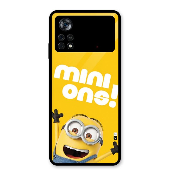 Happy Minion Glass Back Case for Poco X4 Pro 5G