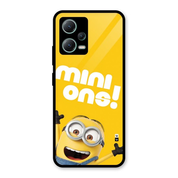 Happy Minion Glass Back Case for Poco X5