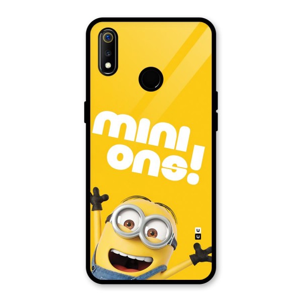 Happy Minion Glass Back Case for Realme 3