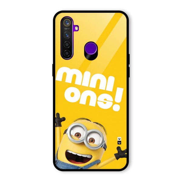 Happy Minion Glass Back Case for Realme 5 Pro