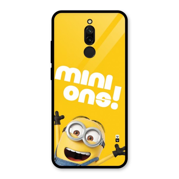 Happy Minion Glass Back Case for Redmi 8