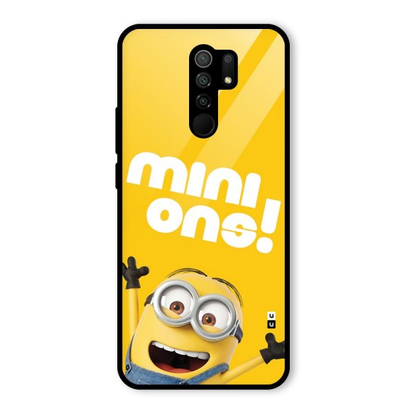 Happy Minion Glass Back Case for Redmi 9 Prime