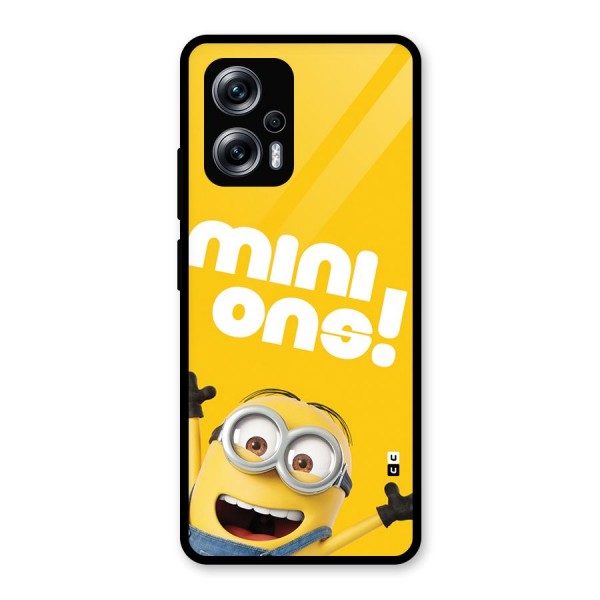 Happy Minion Glass Back Case for Redmi K50i