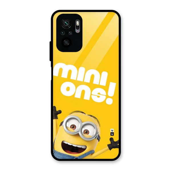 Happy Minion Glass Back Case for Redmi Note 10