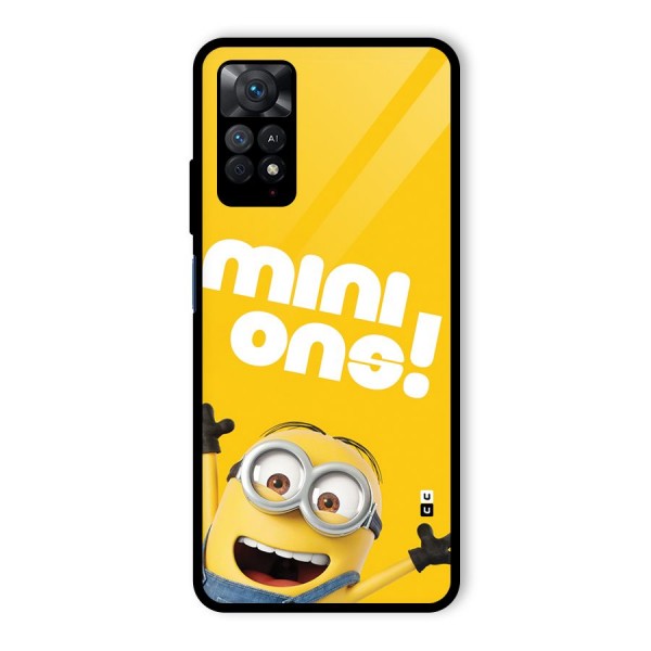 Happy Minion Glass Back Case for Redmi Note 11 Pro