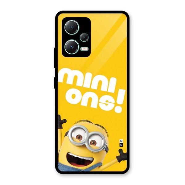 Happy Minion Glass Back Case for Redmi Note 12 5G