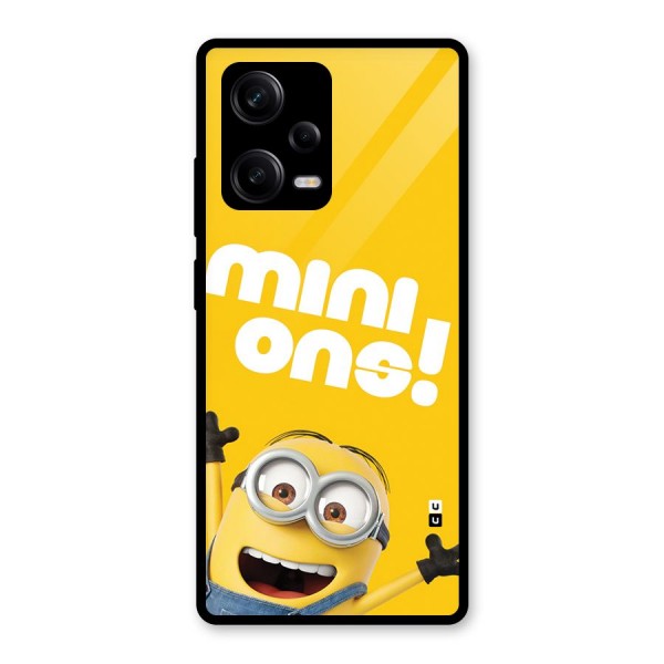 Happy Minion Glass Back Case for Redmi Note 12 Pro