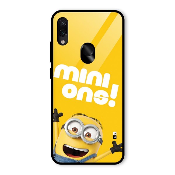 Happy Minion Glass Back Case for Redmi Note 7