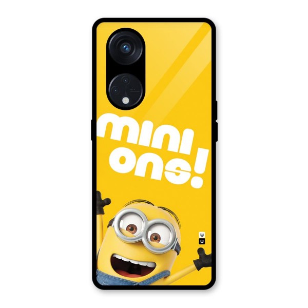 Happy Minion Glass Back Case for Reno8 T 5G