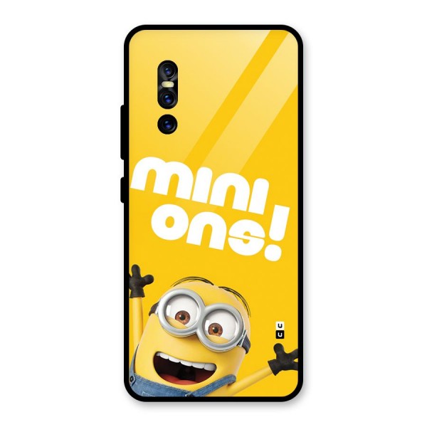 Happy Minion Glass Back Case for Vivo V15 Pro