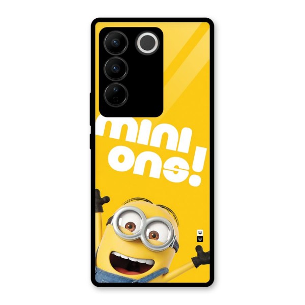 Happy Minion Glass Back Case for Vivo V27