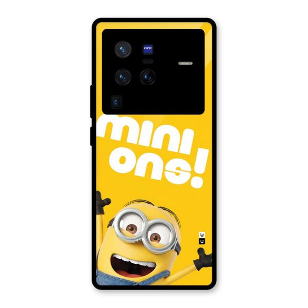 Happy Minion Glass Back Case for Vivo X80 Pro