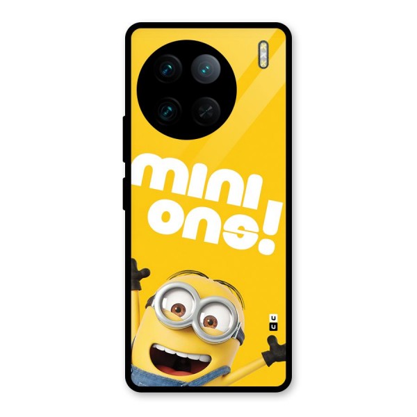 Happy Minion Glass Back Case for Vivo X90 Pro