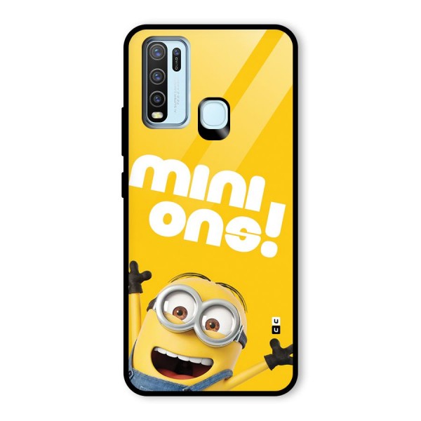 Happy Minion Glass Back Case for Vivo Y30