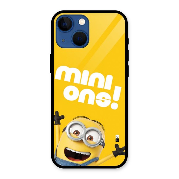 Happy Minion Glass Back Case for iPhone 13 Mini