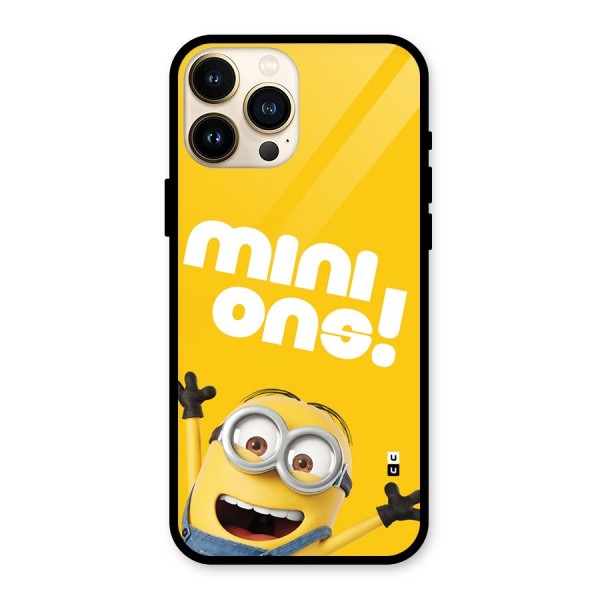 Happy Minion Glass Back Case for iPhone 13 Pro Max