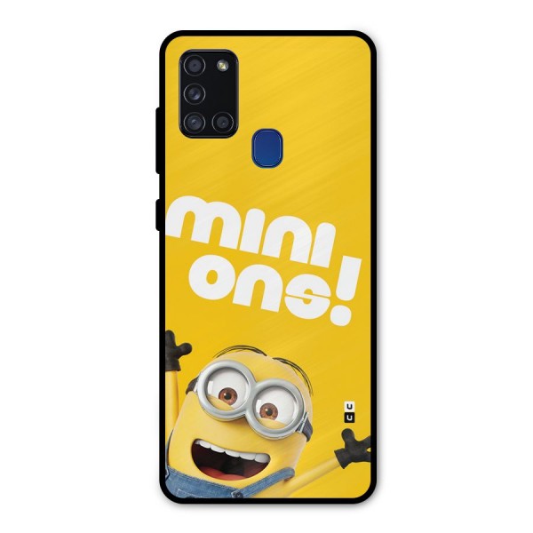 Happy Minion Metal Back Case for Galaxy A21s