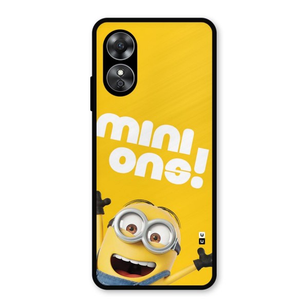 Happy Minion Metal Back Case for Oppo A17