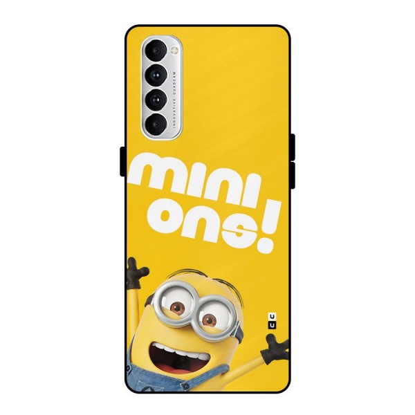 Happy Minion Metal Back Case for Oppo Reno4 Pro