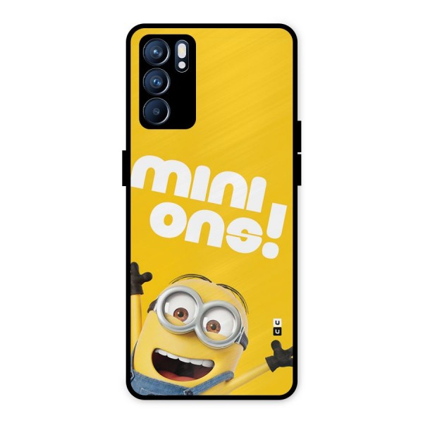 Happy Minion Metal Back Case for Oppo Reno6 5G