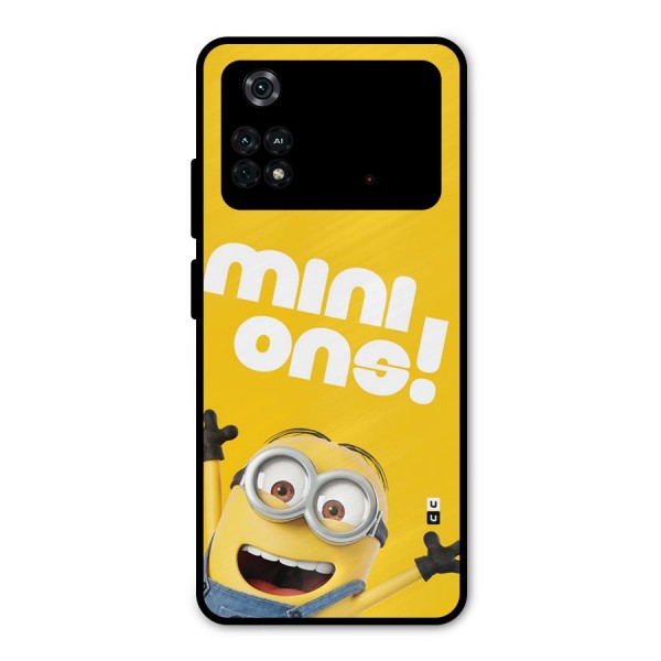 Happy Minion Metal Back Case for Poco M4 Pro 4G