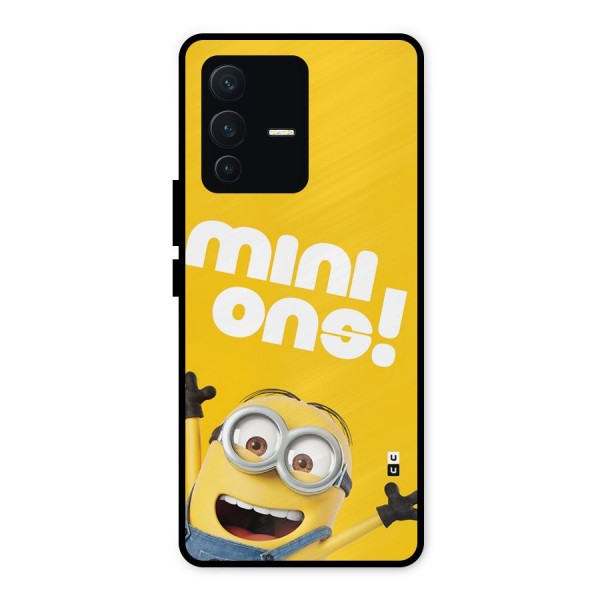 Happy Minion Metal Back Case for Vivo V23 5G