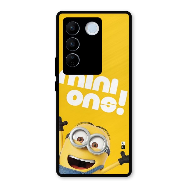 Happy Minion Metal Back Case for Vivo V27 Pro