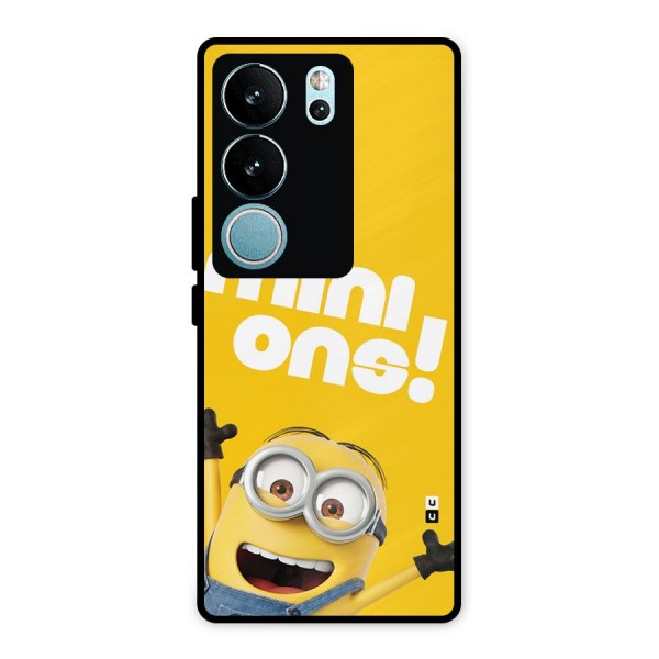 Happy Minion Metal Back Case for Vivo V29 Pro