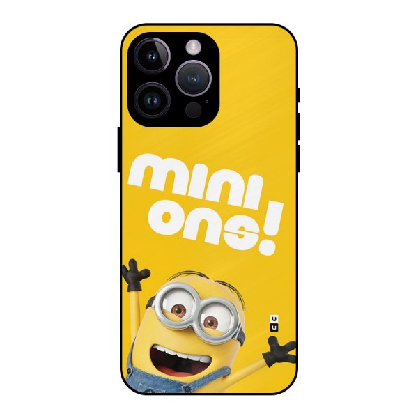 Happy Minion Metal Back Case for iPhone 14 Pro Max