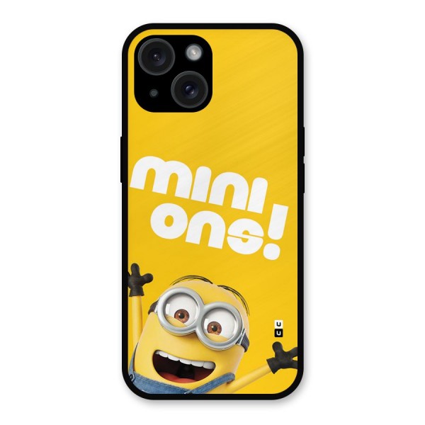 Happy Minion Metal Back Case for iPhone 15