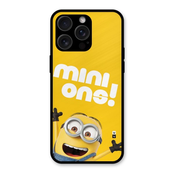 Happy Minion Metal Back Case for iPhone 15 Pro Max