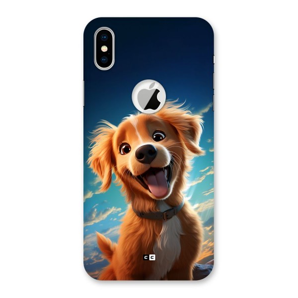 Happy Puppy Back Case for iPhone XS Logo Cut