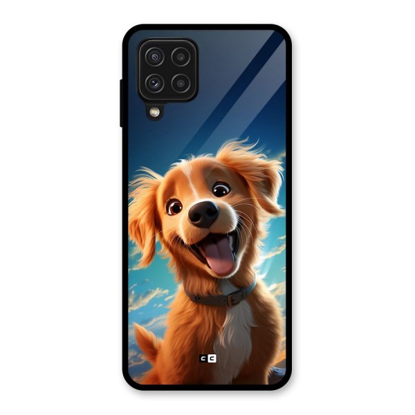 Happy Puppy Glass Back Case for Galaxy A22 4G