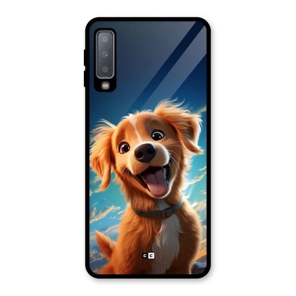 Happy Puppy Glass Back Case for Galaxy A7 (2018)