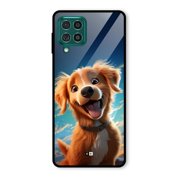 Happy Puppy Glass Back Case for Galaxy F62