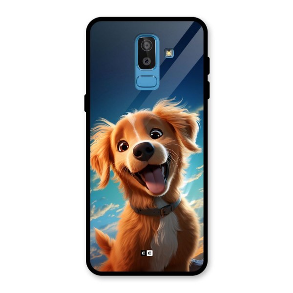 Happy Puppy Glass Back Case for Galaxy J8