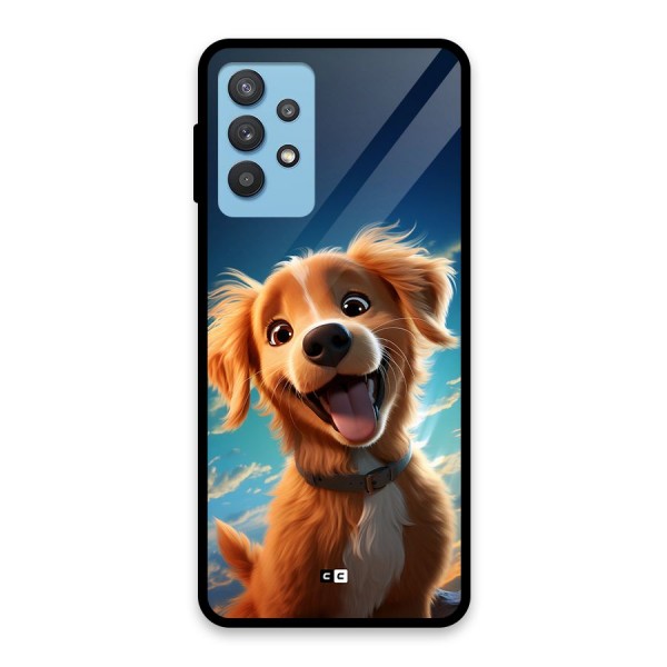 Happy Puppy Glass Back Case for Galaxy M32 5G