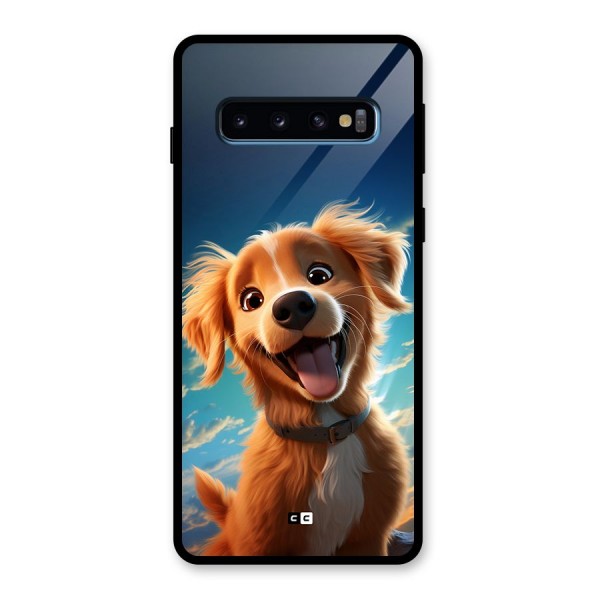 Happy Puppy Glass Back Case for Galaxy S10