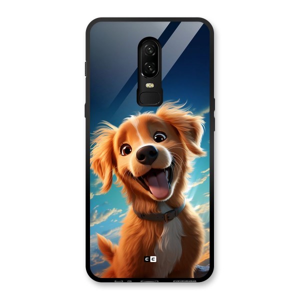 Happy Puppy Glass Back Case for OnePlus 6
