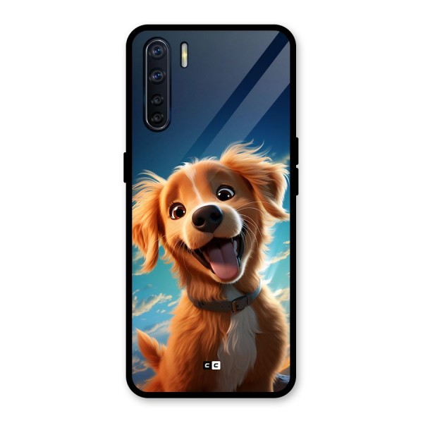 Happy Puppy Glass Back Case for Oppo F15