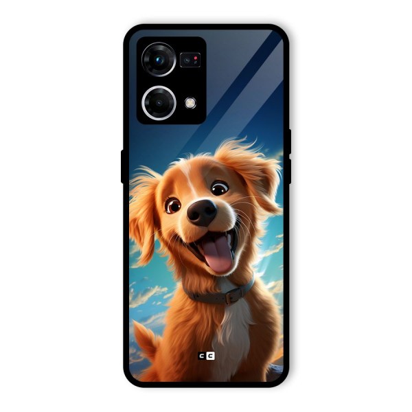 Happy Puppy Glass Back Case for Oppo F21 Pro 4G