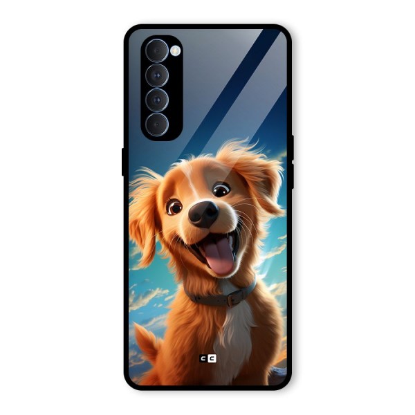 Happy Puppy Glass Back Case for Oppo Reno4 Pro