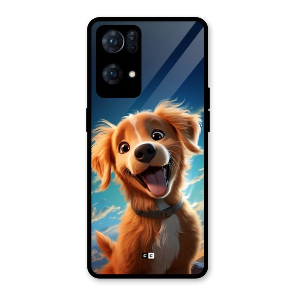 Happy Puppy Glass Back Case for Oppo Reno7 Pro 5G